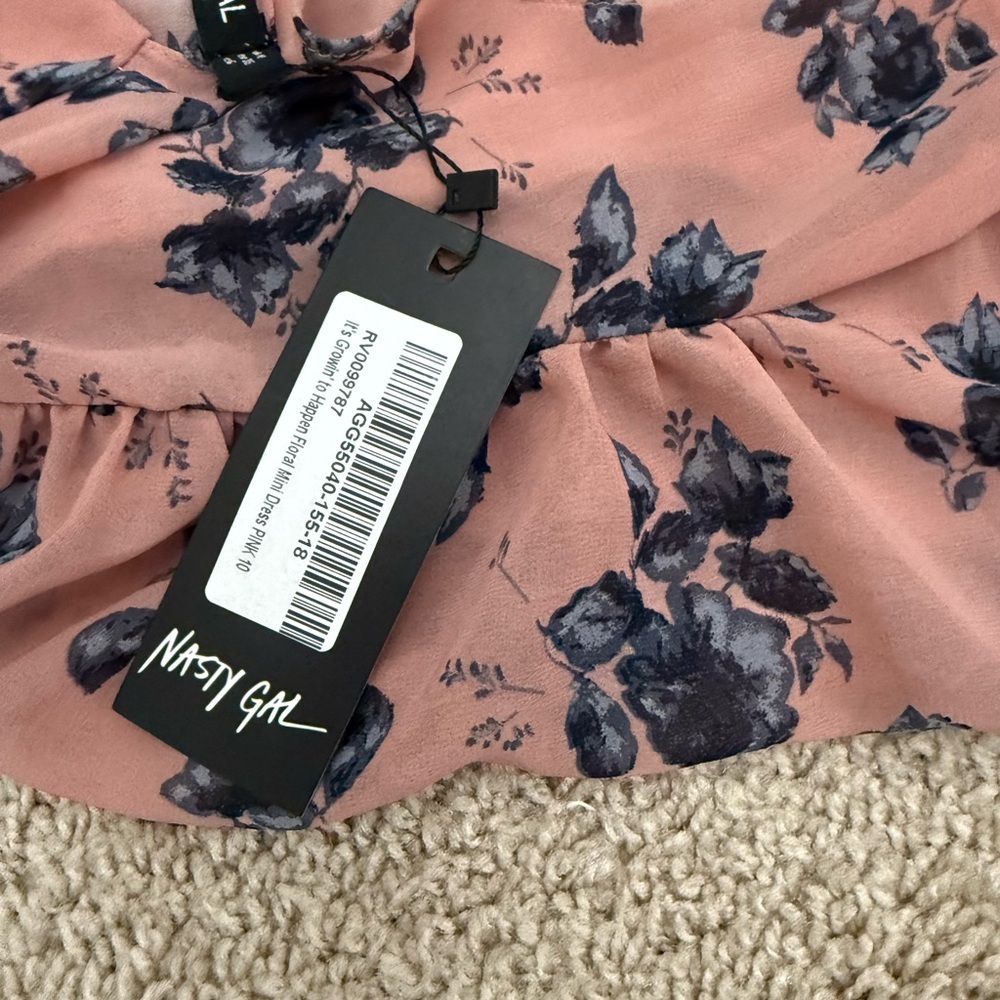 Nasty Gal Pink and Black Floral Dress - Picture 6 of 8